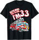 Sound The Alarm I'm 33 Fire Engine Firefighter 33rd Birthday T-Shirt - T-Shirt | Black