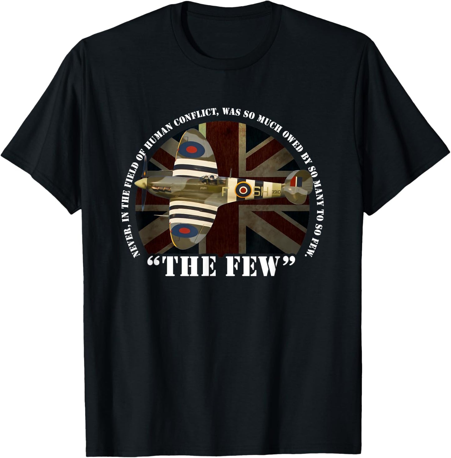 Spitfire Battle of Britain Aircraft The Few War Plane T-Shirt - T-Shirt | Black