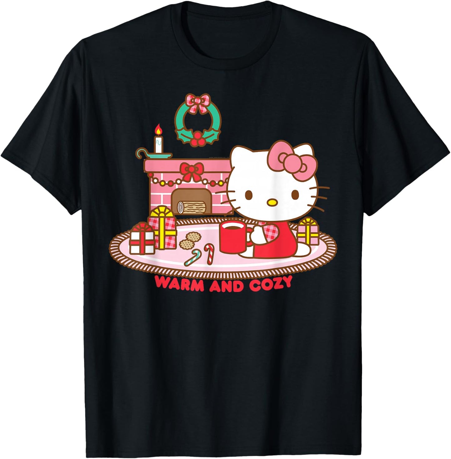 Hello Kitty Warm and Cozy Christmas T-Shirt - T-Shirt | Black