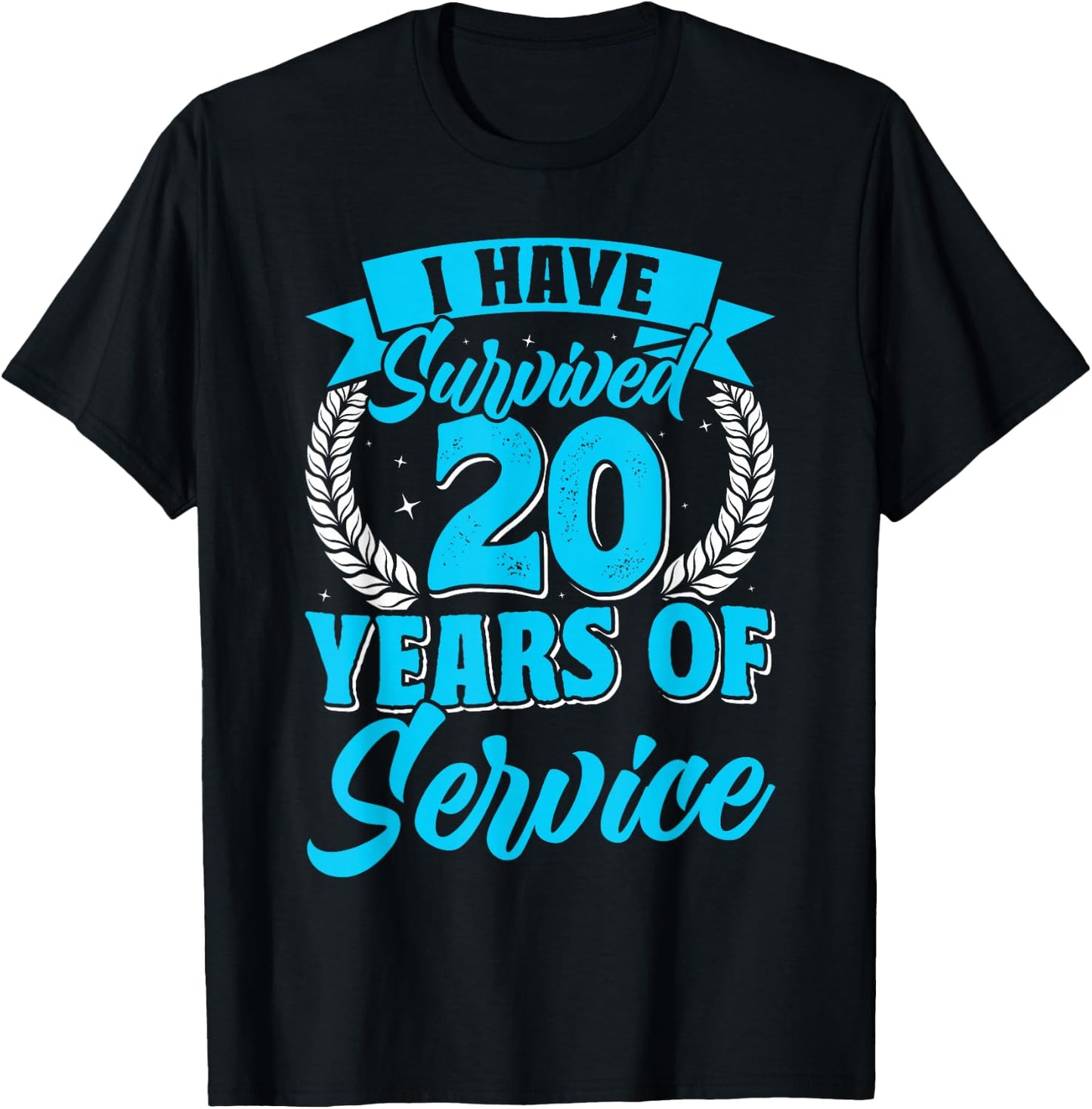 Anniversary Survived 20 Years of Service Employees T-Shirt - T-Shirt | Black