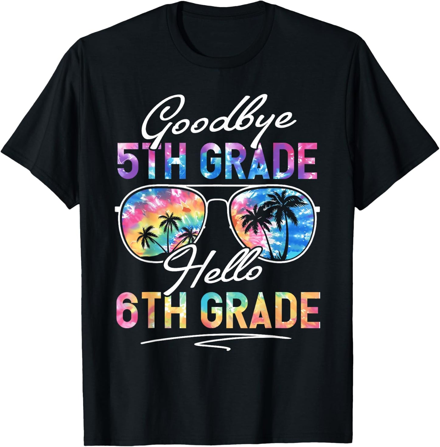 Tie dye Goodbye 5th Grade Hello 6th Grade Summer Student Kid T-Shirt - T-Shirt | Black