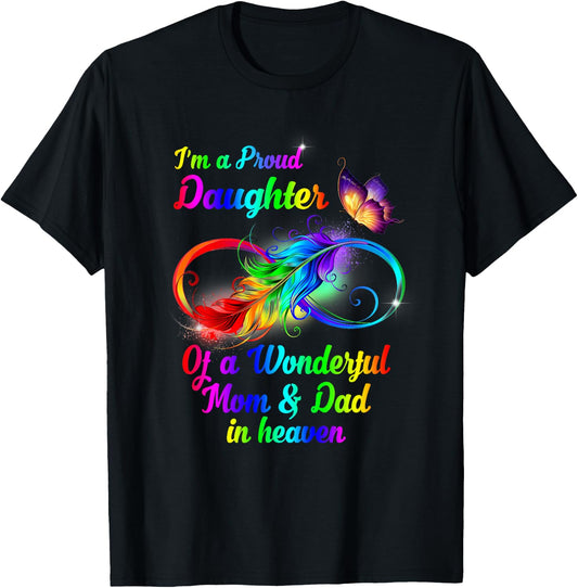 I'm A Proud Daughter Of A Wonderful Dad In Heaven T-Shirt - T-Shirt | Black