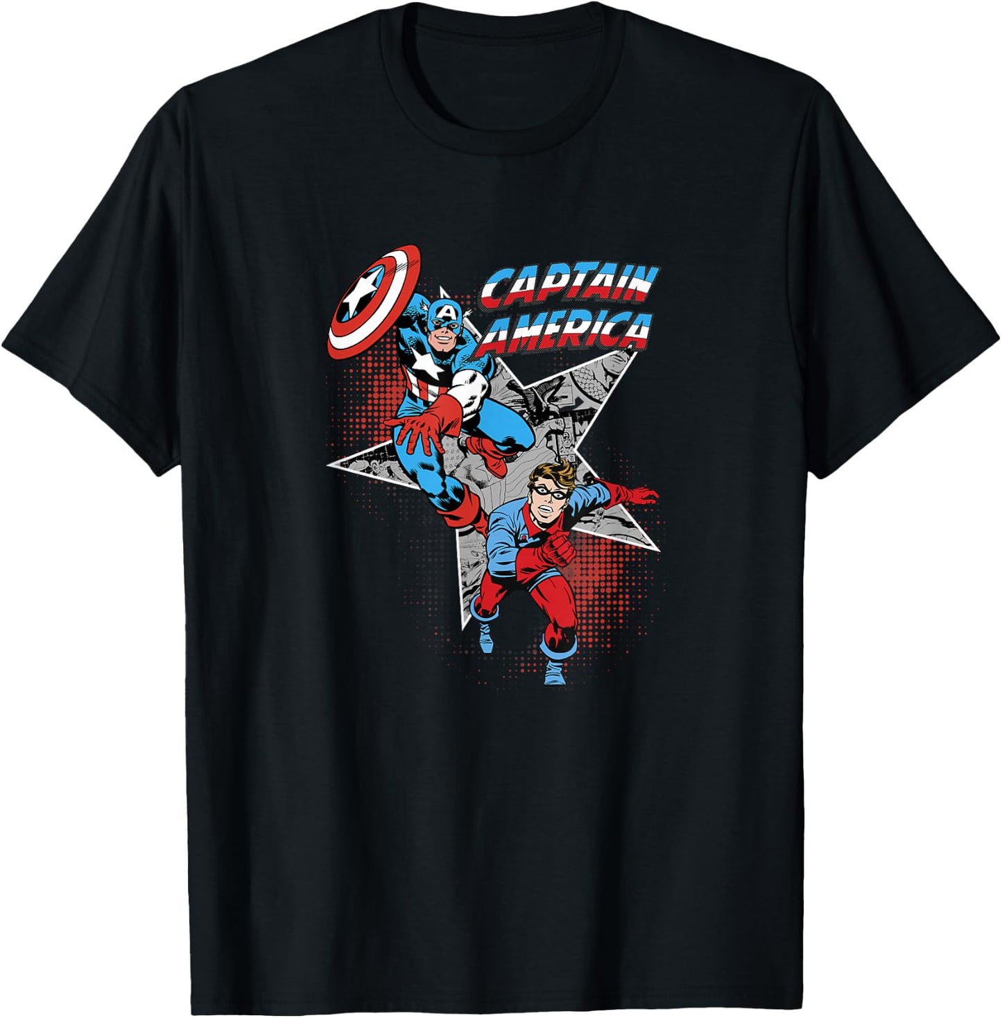 Marvel Captain America Bucky Retro Team Portrait T-Shirt - T-Shirt | Black