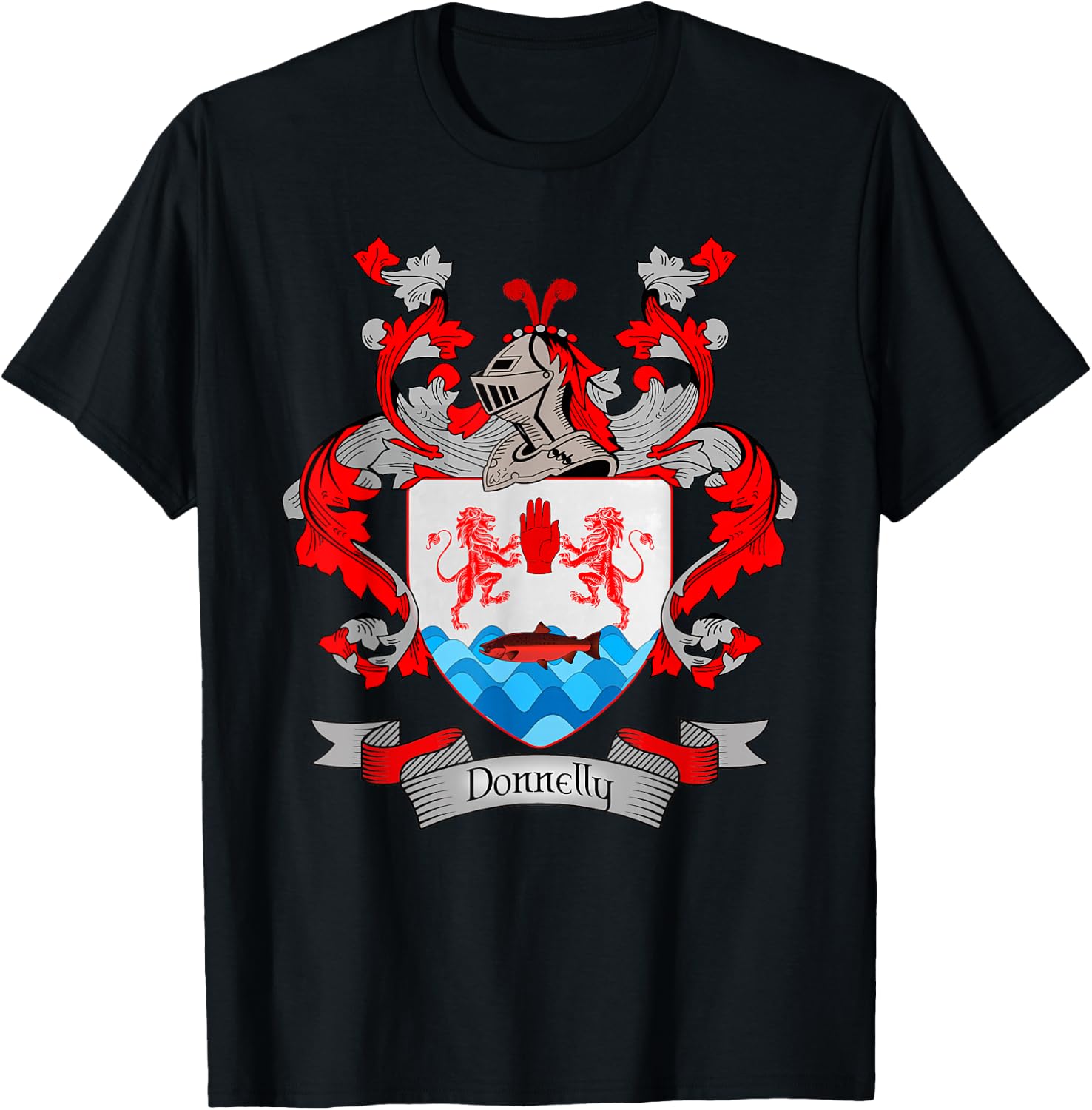 Donnelly Coat of Arms | Donnelly Surname Family Crest T-Shirt - T-Shirt | Black