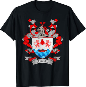 Donnelly Coat of Arms | Donnelly Surname Family Crest T-Shirt - T-Shirt | Black