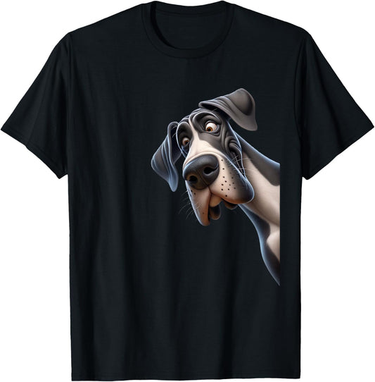 Goofy Giant Adorable Large Gentle Dog Lover Great Dane T-Shirt - T-Shirt | Black