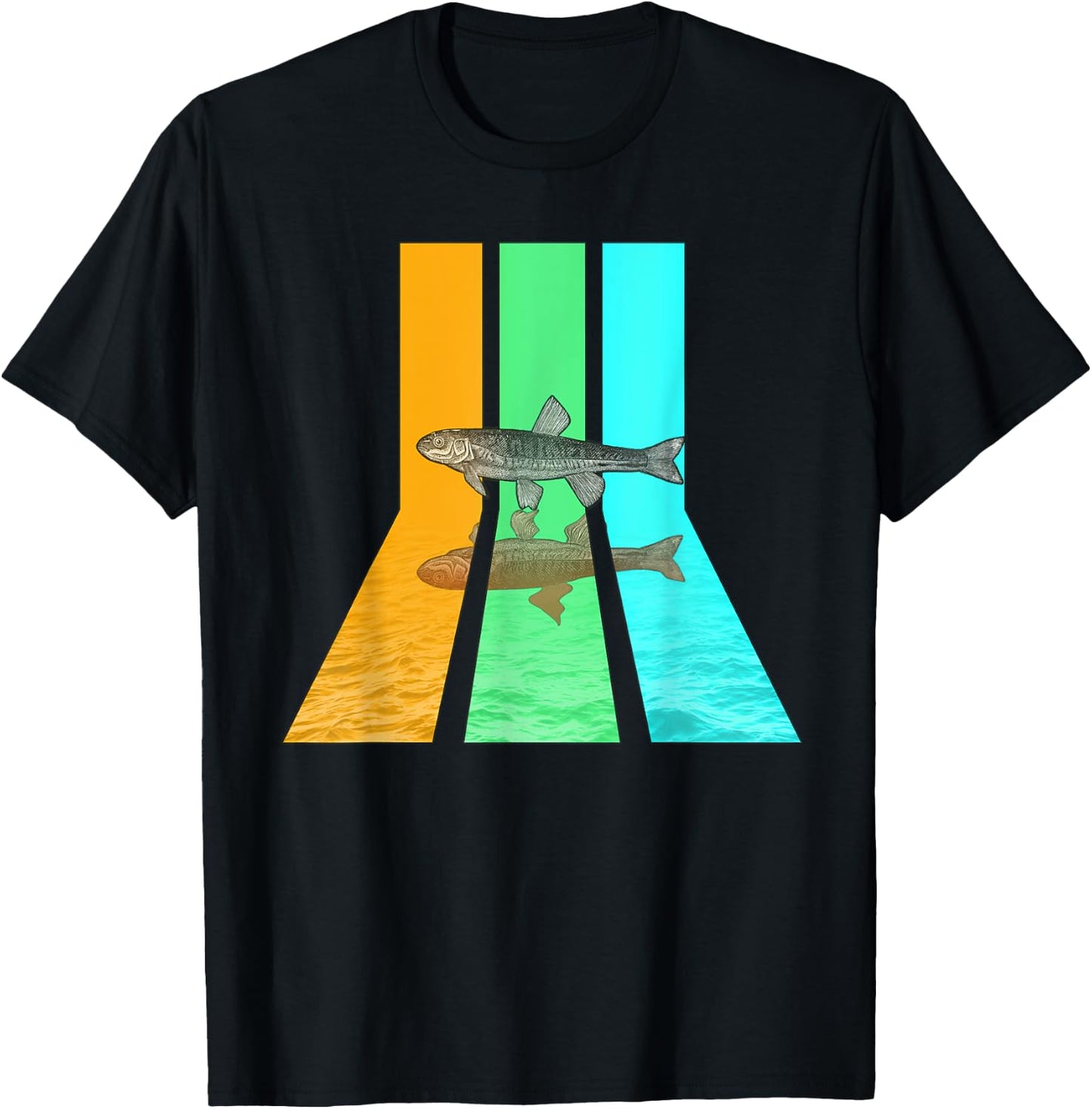 Retro 80s Vintage Style Minnow T-Shirt - T-Shirt | Black