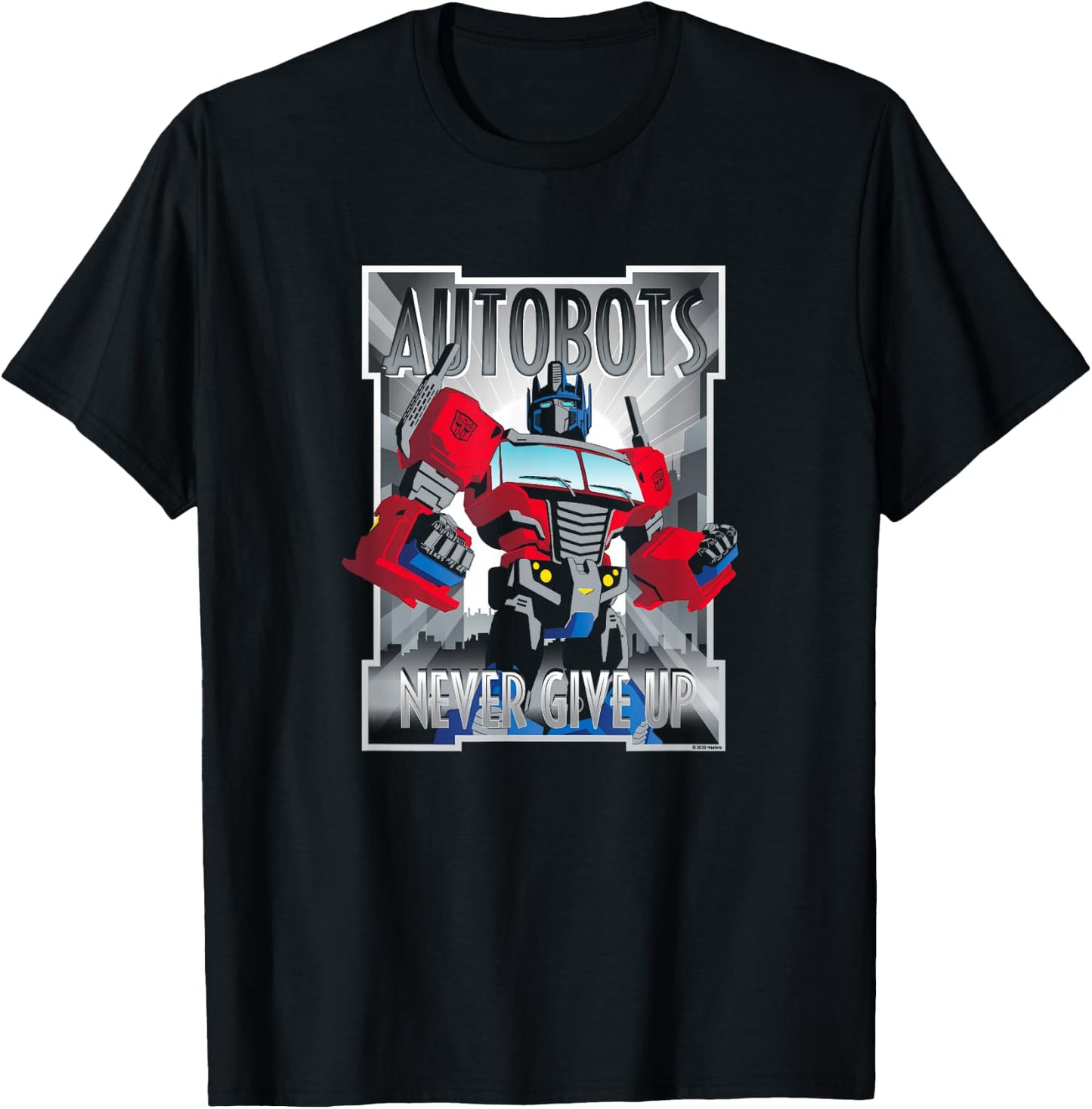 Transformers Optimus Prime Autobots Never Give Up Small T-Shirt - T-Shirt | Black