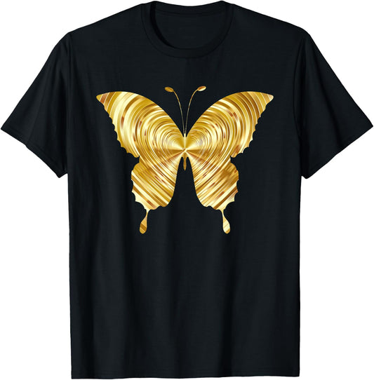 Cute Butterfly of Gold Very Beautiful for Butterfly Lovers T-Shirt - T-Shirt | Black