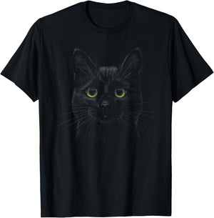 Cute Kitty Black cat Art Gift Lovers Cats Owner Animals T-Shirt - T-Shirt | Black