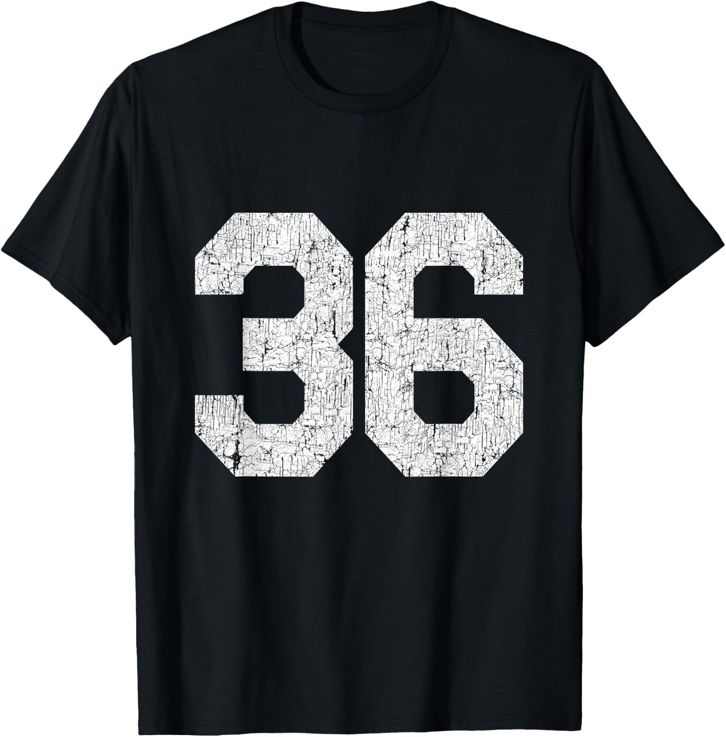 Jersey Uniform Number #36, 36th Birthday T-Shirt - T-Shirt | Black