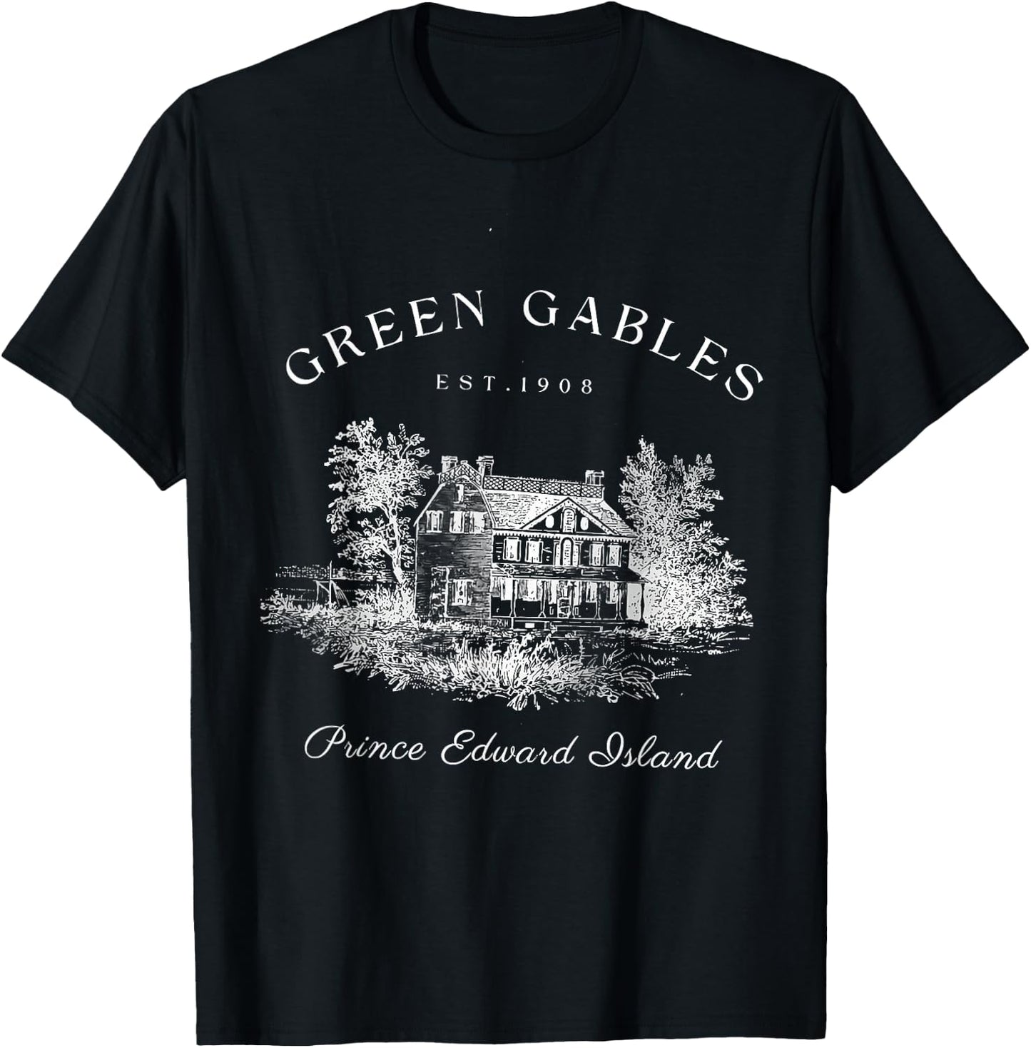 Green Gables Prince Edward Island Est 1908 Book Lover T-Shirt - T-Shirt | Black