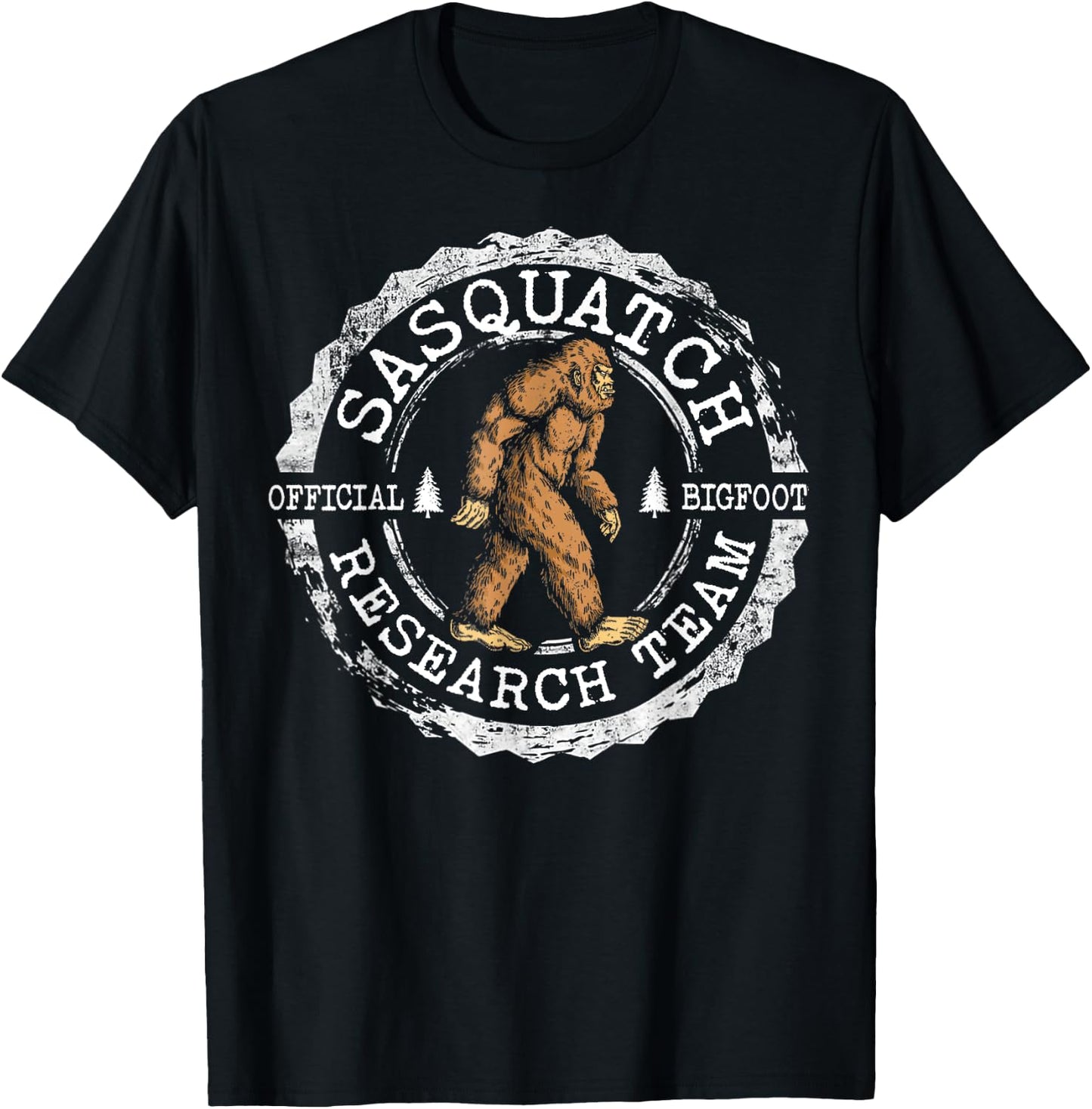 Bigfoot Research Team Vintage Sasquatch Yeti Men Women Kids T-Shirt - T-Shirt | Black