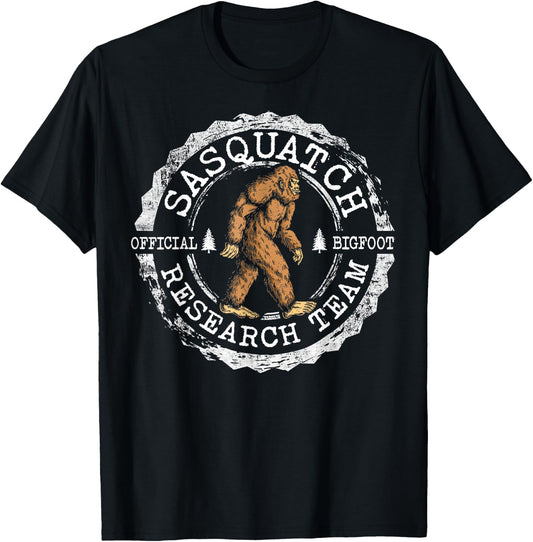 Bigfoot Research Team Vintage Sasquatch Yeti Men Women Kids T-Shirt - T-Shirt | Black