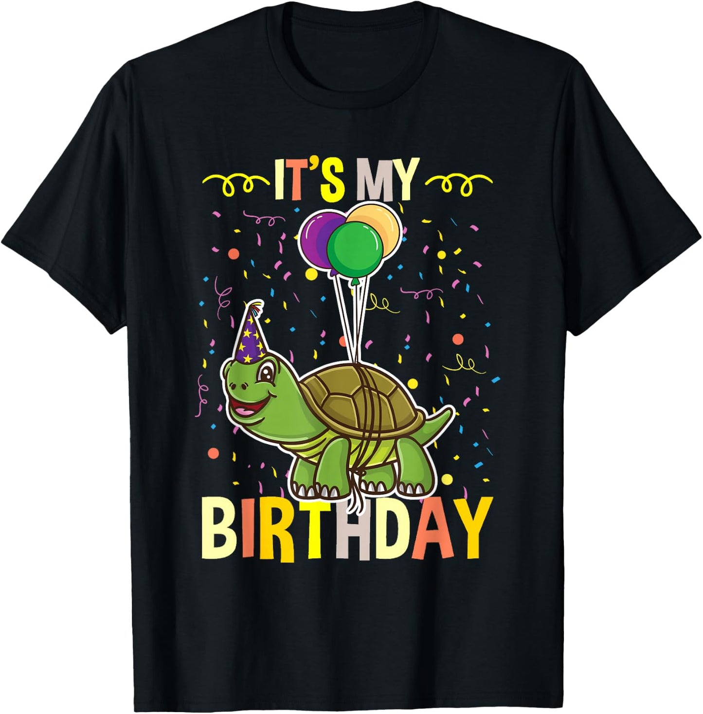 Its My Birthday Turtle T-Shirt - T-Shirt | Black