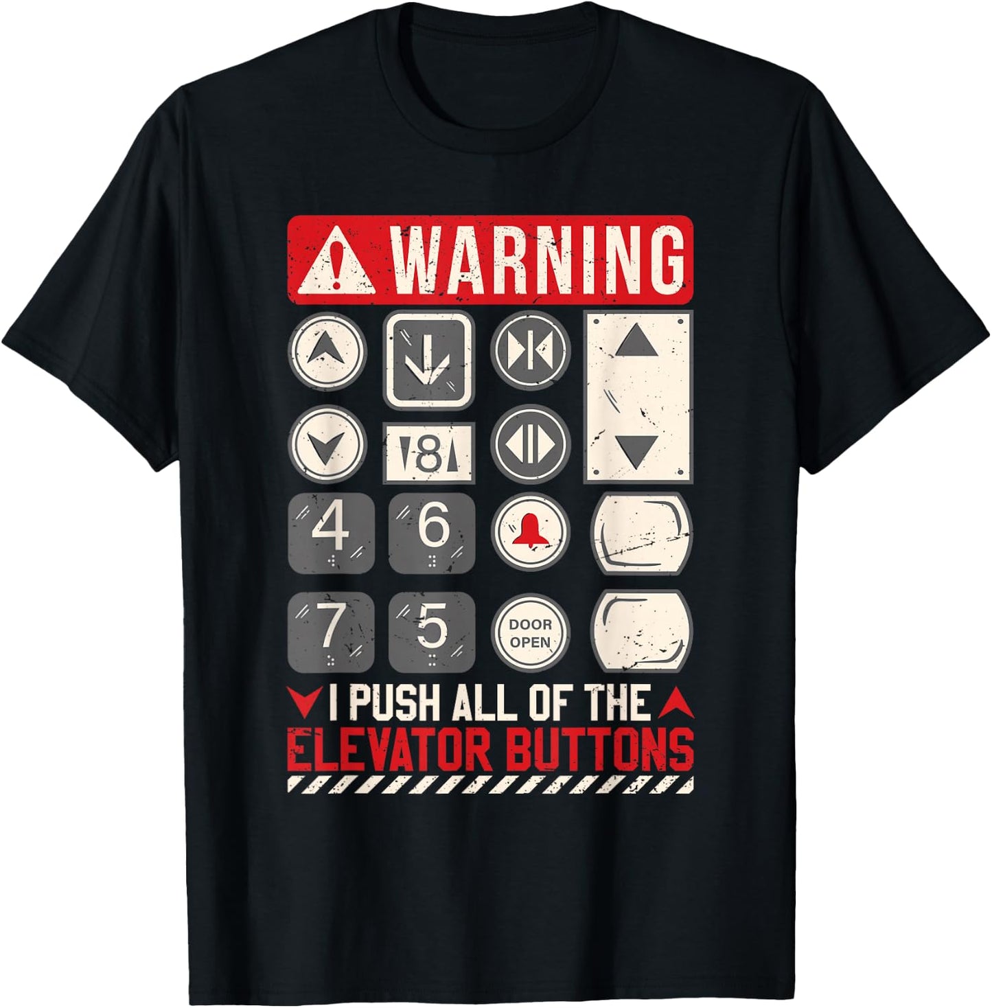 Elevator Button Elevator Mechanic Technician T-Shirt - T-Shirt | Black