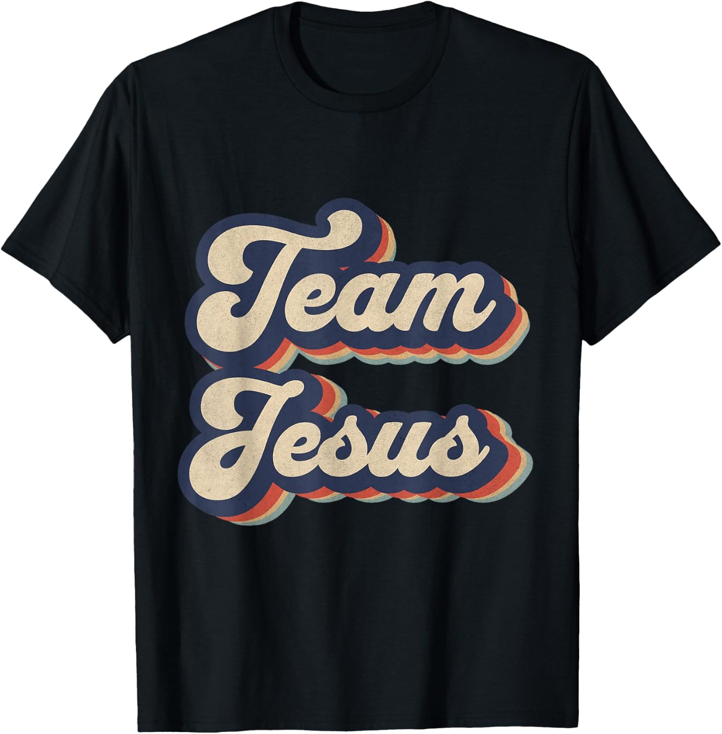 Team Jesus Retro Religious Christian Design T-Shirt - T-Shirt | Black