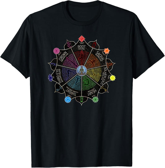 Yoga Meditation Chakra Affirmations T-Shirt - T-Shirt | Black