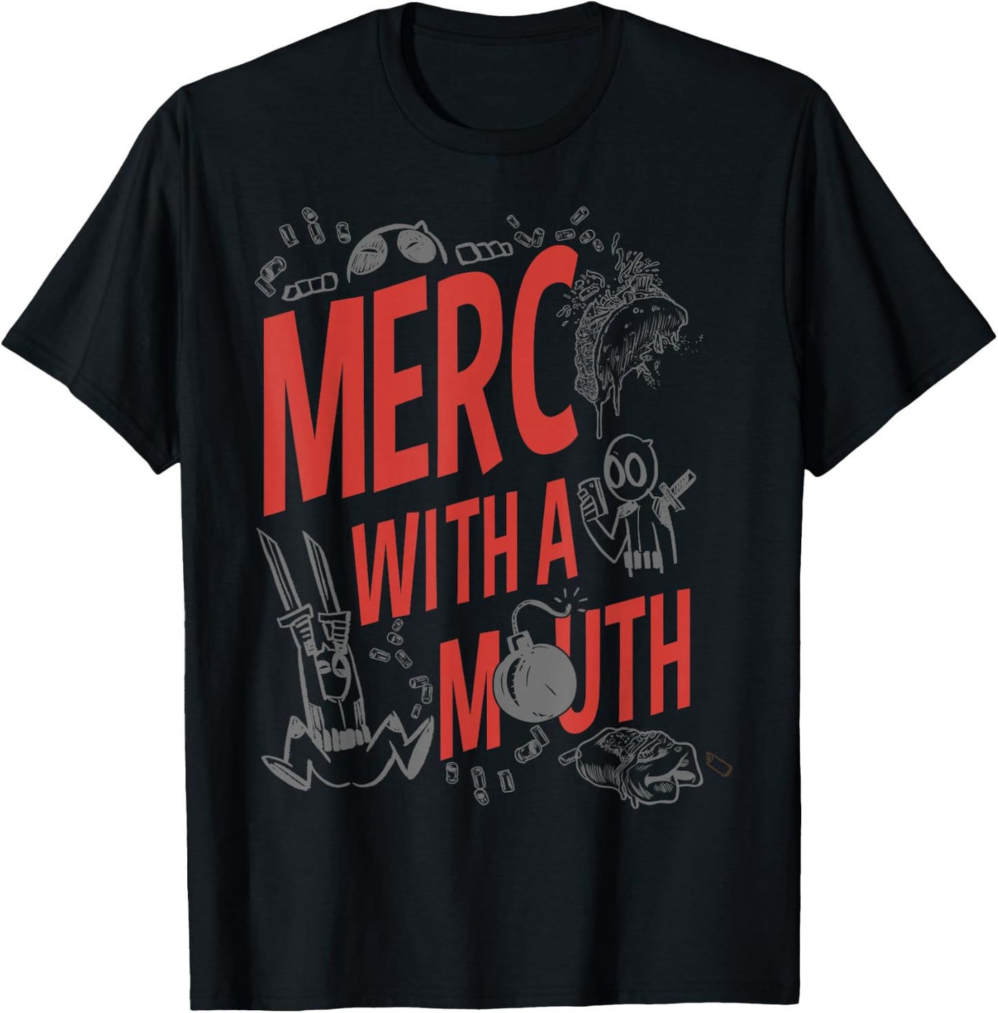 Marvel Deadpool Merc With A Mouth T-Shirt - T-Shirt | Black