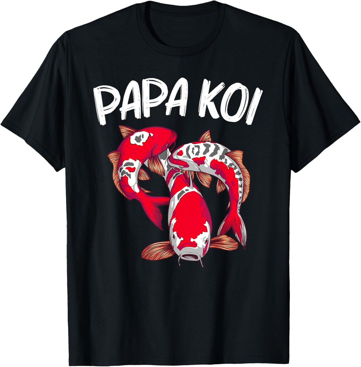 Koi Fish Gift Dad Men Japan Koi Carp Fishes Pond Lover T-Shirt - T-Shirt | Black