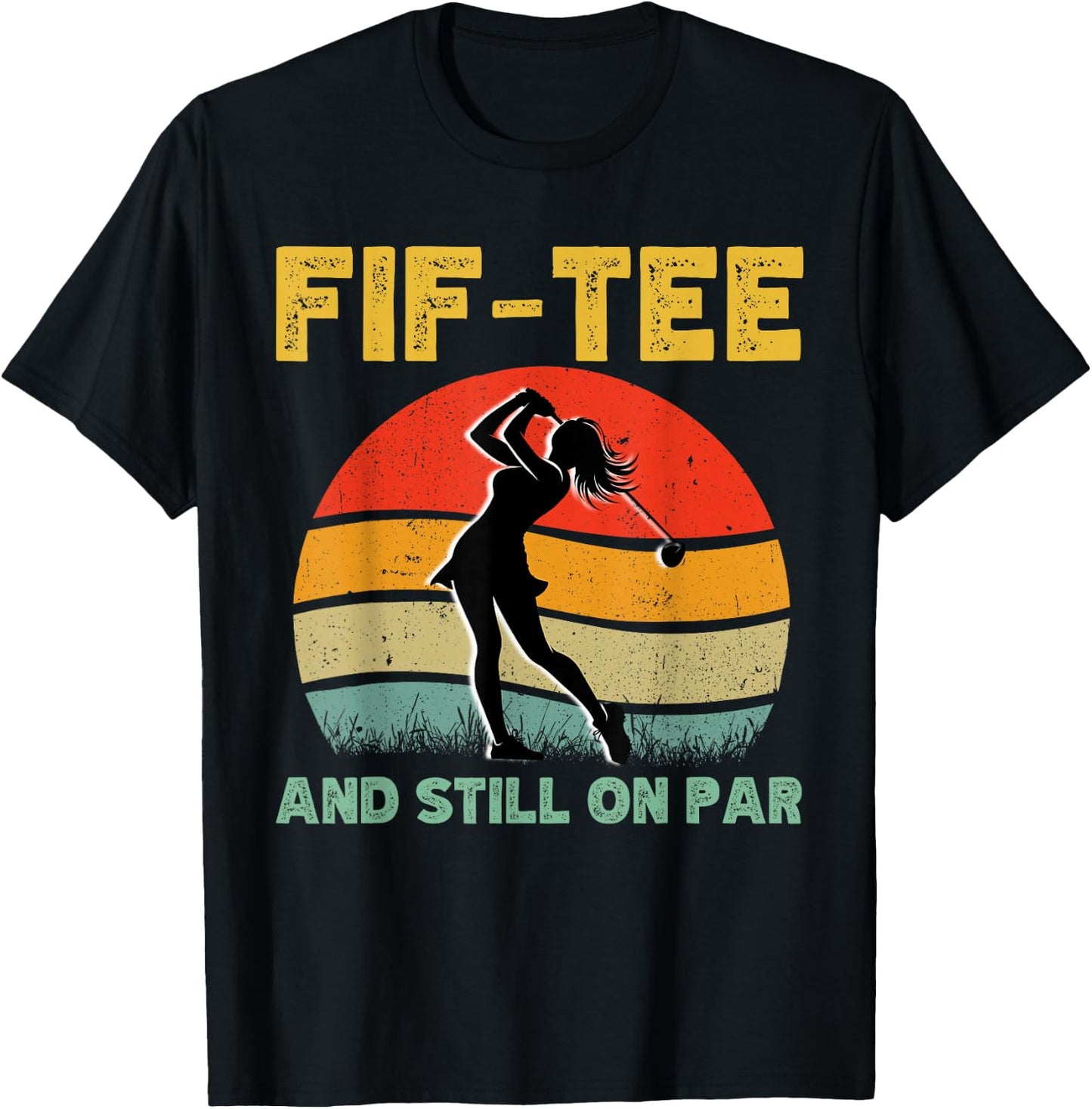 50th Birthday Golf Women's Design Retro 50 Year Old Golfing T-Shirt - T-Shirt | Black