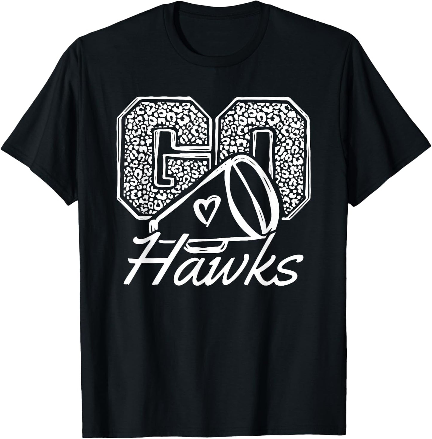 Go Cheer Hawks Sports Name Gifts Men Women Boy Girl T-Shirt - T-Shirt | Black