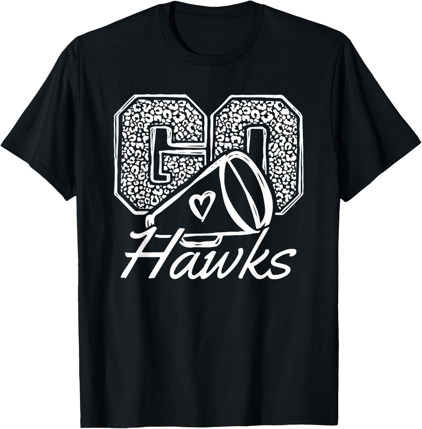 Go Cheer Hawks Sports Name Gifts Men Women Boy Girl T-Shirt - T-Shirt | Black