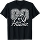 Go Cheer Hawks Sports Name Gifts Men Women Boy Girl T-Shirt - T-Shirt | Black