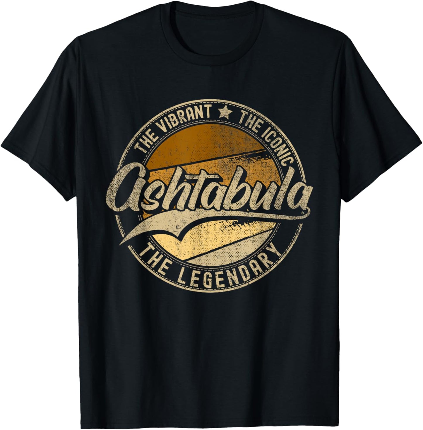Ashtabula OH | Ohio | Vintage Distressed T-Shirt - T-Shirt | Black