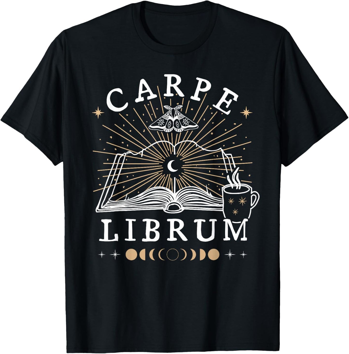 Carpe Librum Dark Academia Aesthetic Book Lover Witchy Goth T-Shirt - T-Shirt | Black