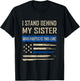 Law Enforcement Police Sister Family Blue Thin Line Flag T-Shirt - T-Shirt | Black
