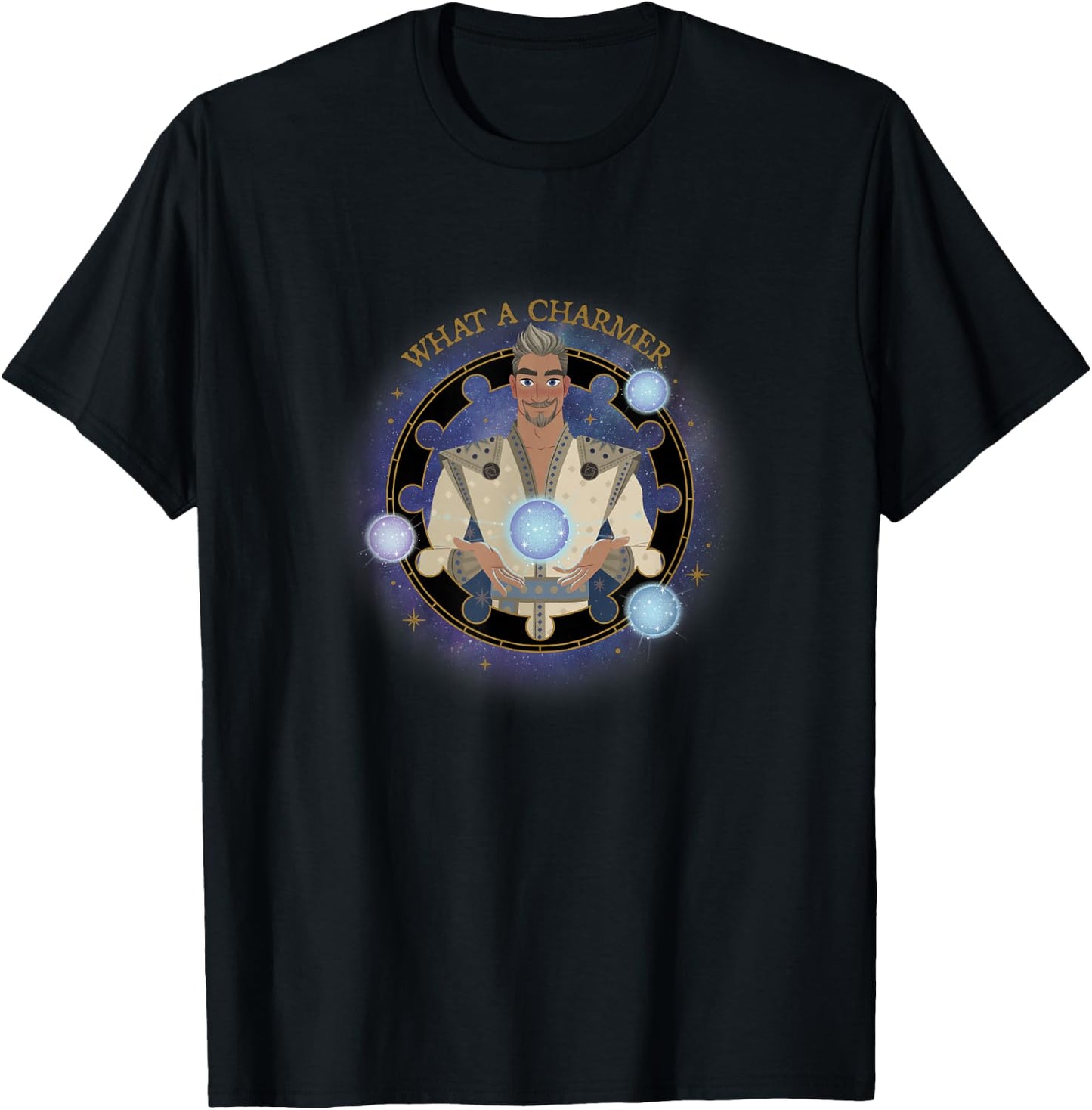 Disney Wish King Magnifico What A Charmer Celestial Portrait T-Shirt - T-Shirt | Black
