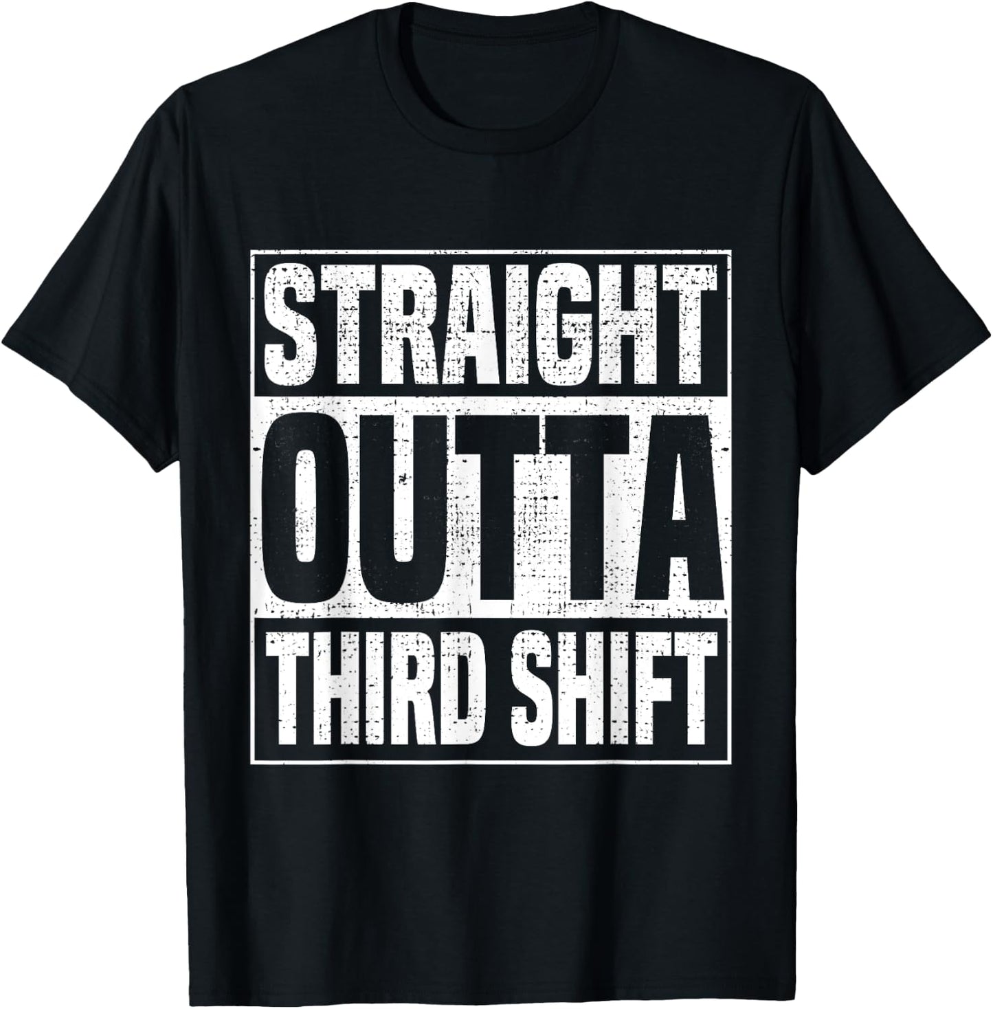 Funny Night Shifters 3rd Shift Work Midnight Crew Third T-Shirt - T-Shirt | Black
