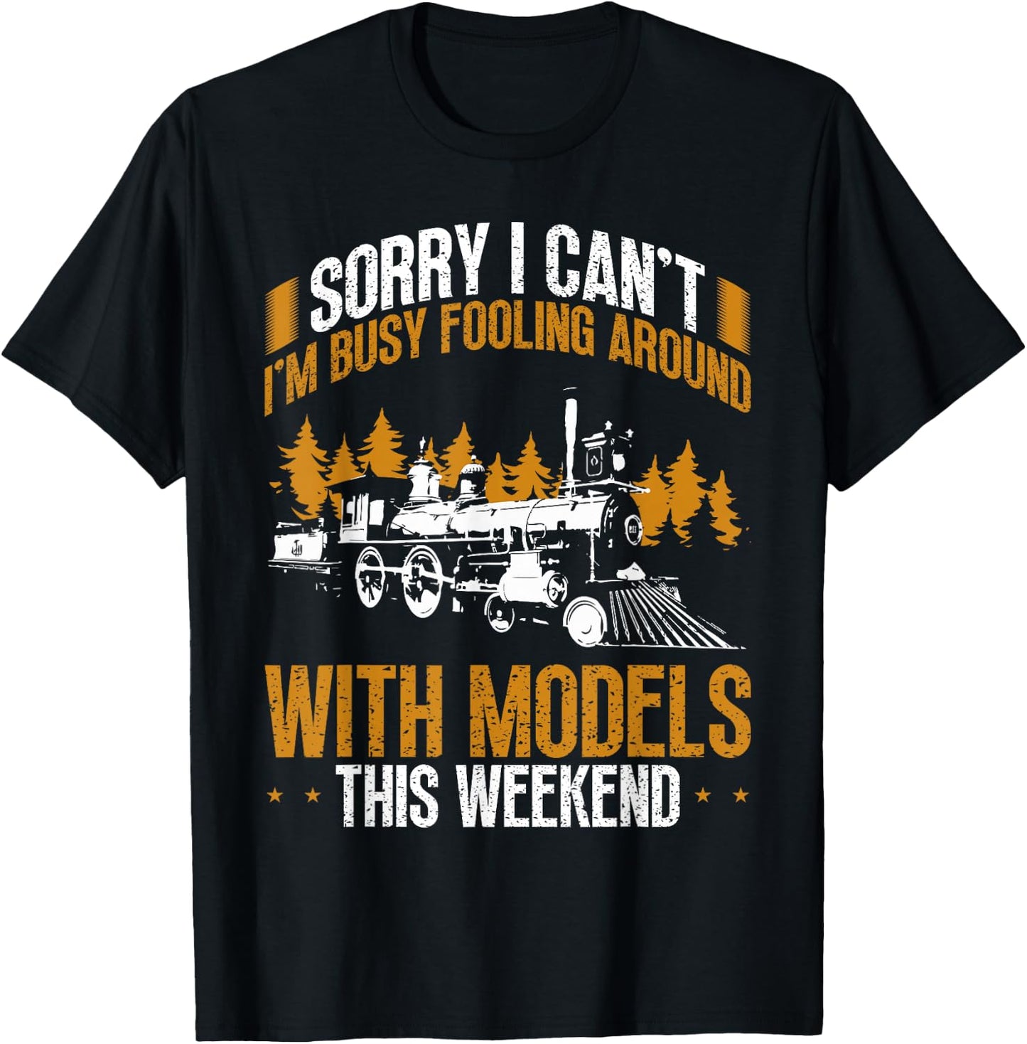 Vintage Model Train Railroad Engineer Hobbyist T-Shirt - T-Shirt | Black