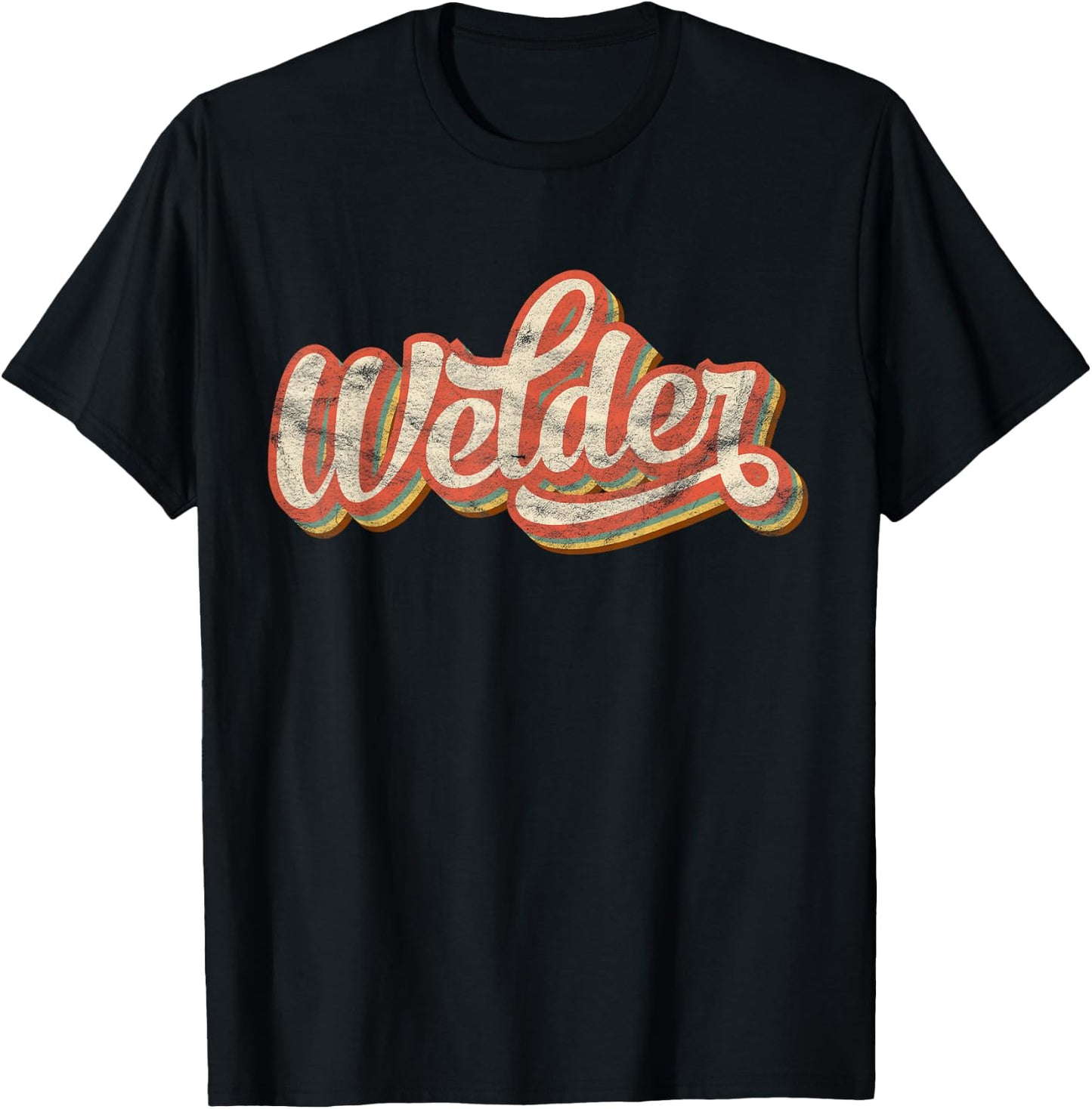 Vintage Welder Gift Funny Welding Costume Cool Weld Worker T-Shirt - T-Shirt | Black