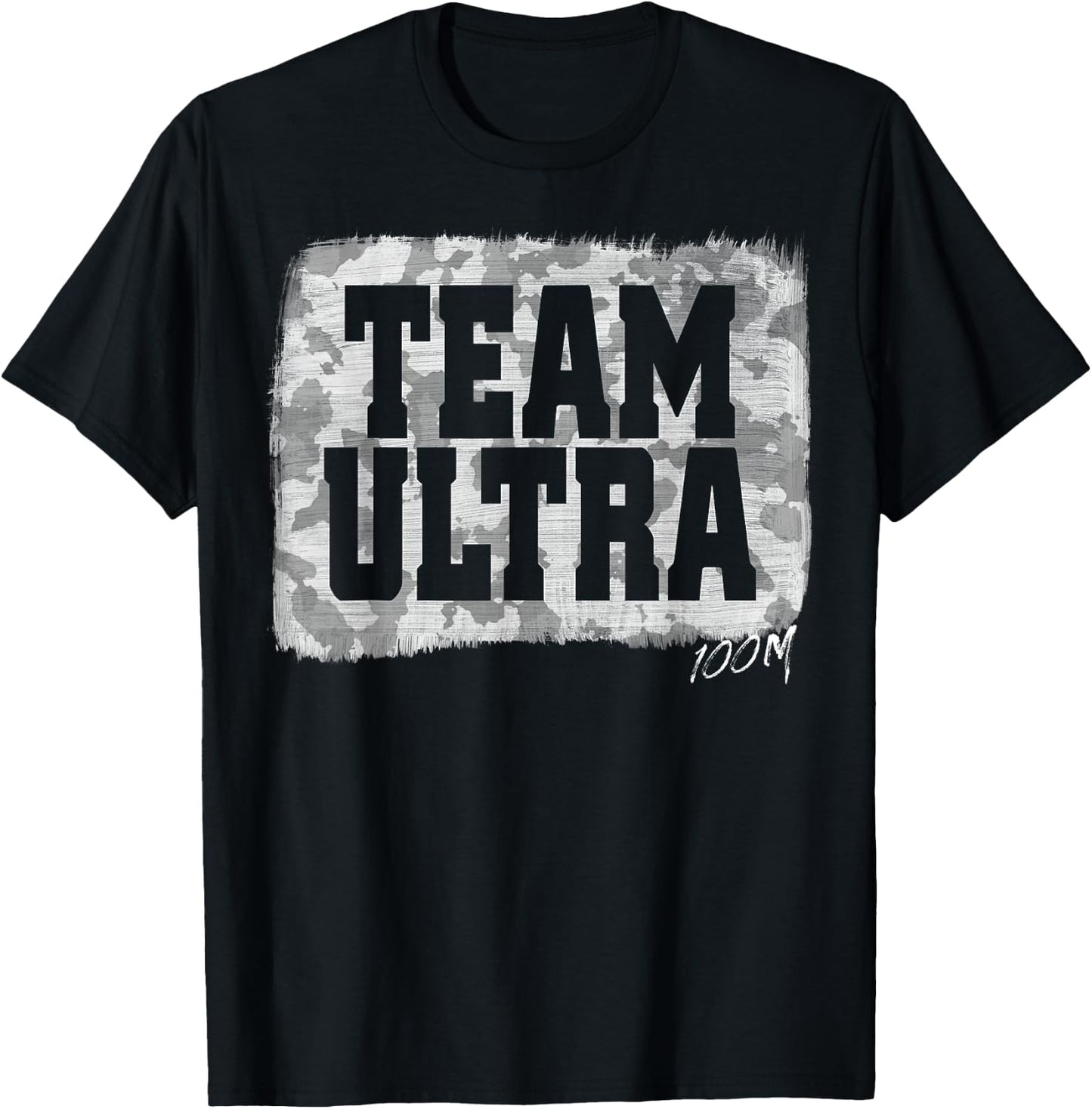 Team Ultra 100M Run Ultra Marathon Hill Runner Trail Running T-Shirt - T-Shirt | Black