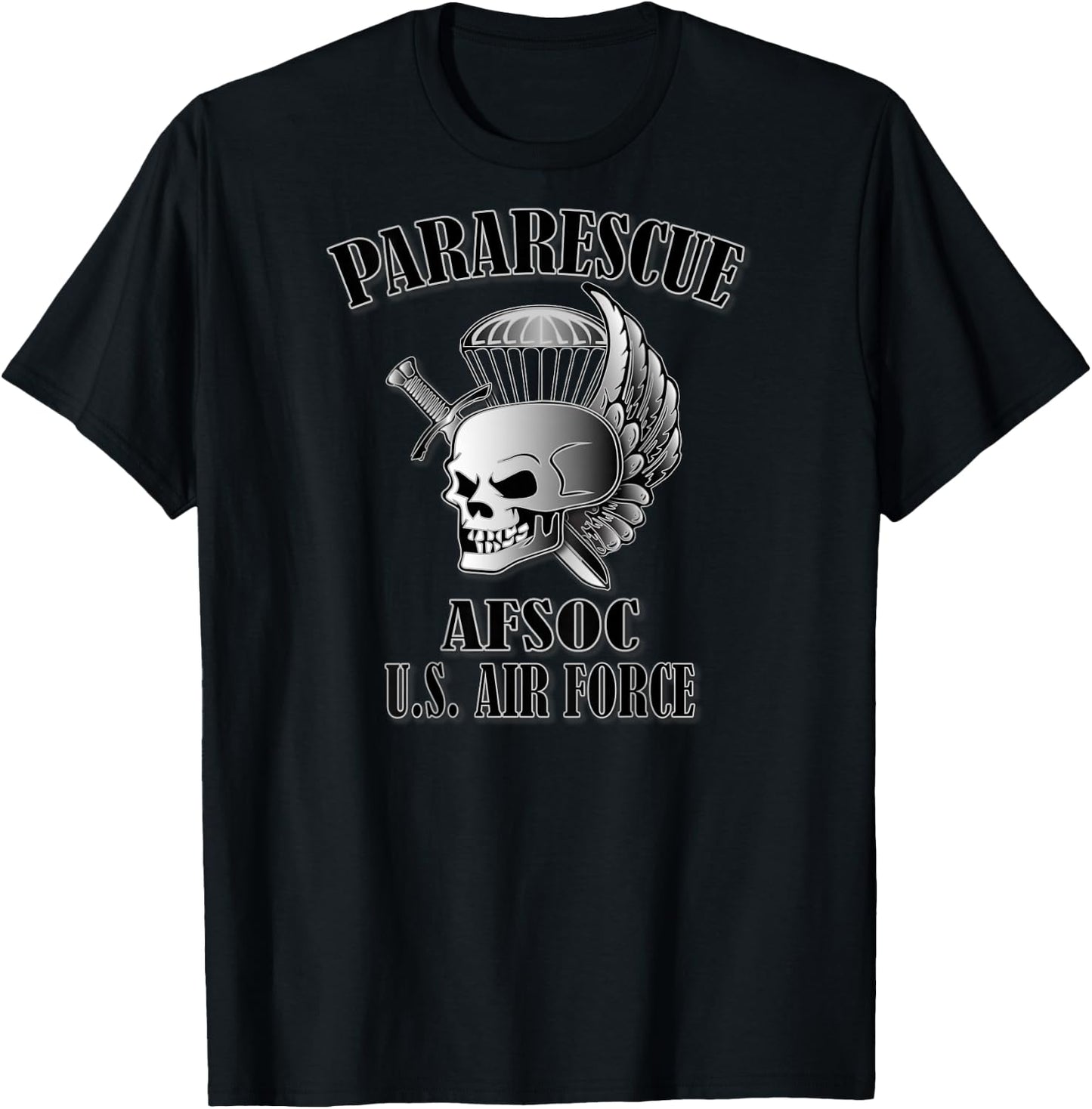 U.S.A.F. Pararescue (Back Design) T-Shirt - T-Shirt | Black