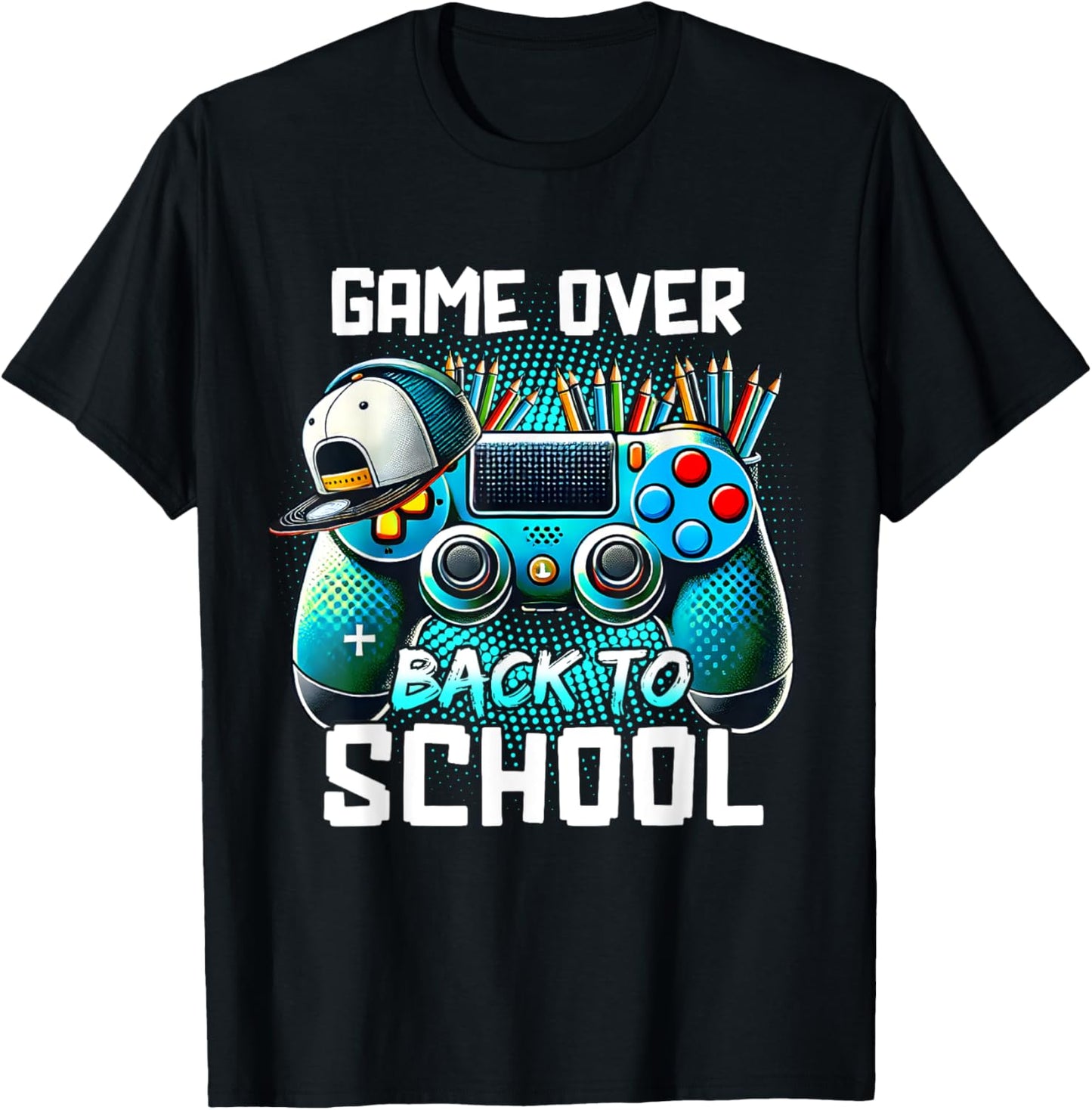Back To School Kids Boy Student Game Over Back To School T-Shirt - T-Shirt | Black