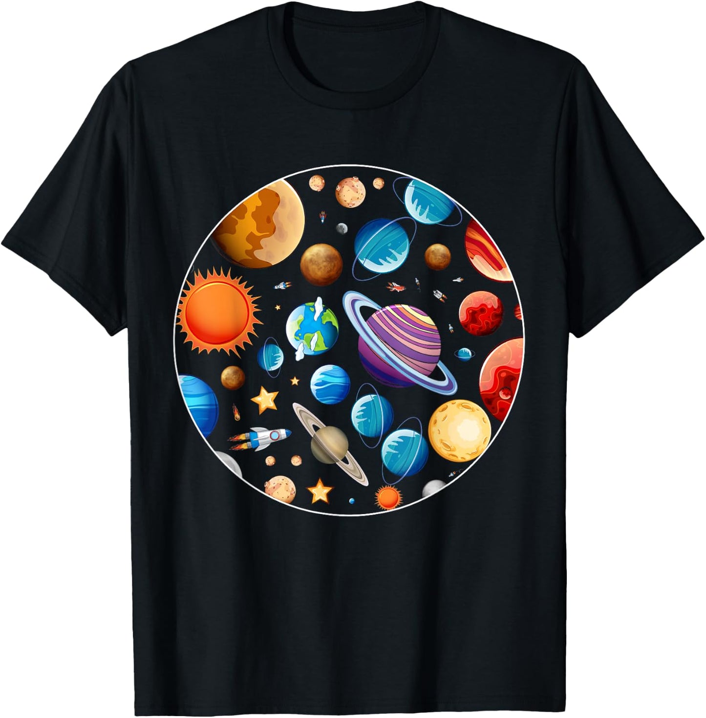 Planets Astronomy Universe Outer Space Science T-Shirt - T-Shirt | Black