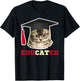 Educated Cat in Graduation Cap Funny Grad Gift T-Shirt - T-Shirt | Black