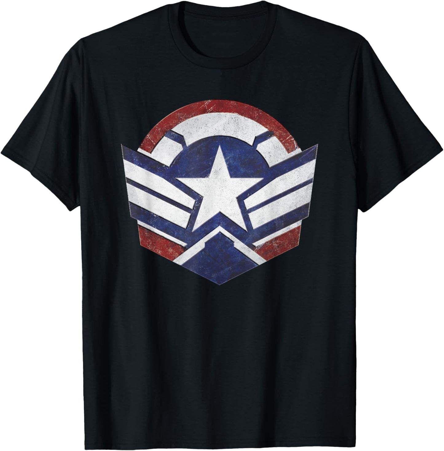Marvel Falcon Winter Soldier Wings Shield Logo T-Shirt - T-Shirt | Black