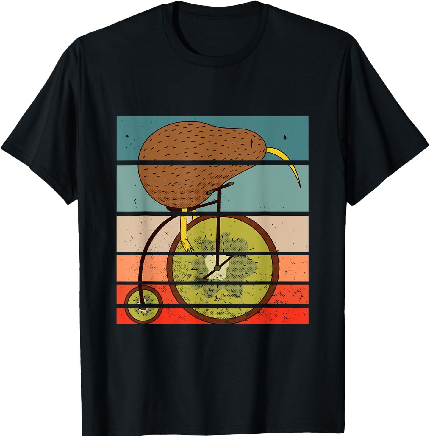 Kiwi Bird Bicycle Driving Cyclist Cycling Gift T-Shirt - T-Shirt | Black