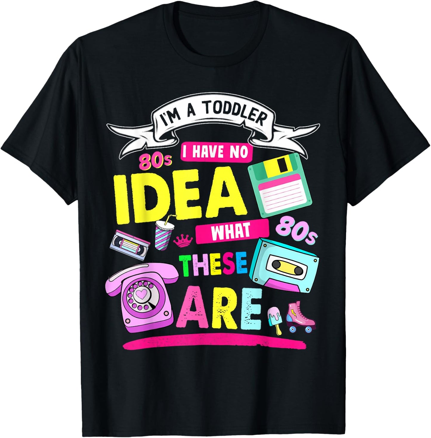 80s Outfit Ideas for Toddlers & 80s Theme Kids 80s Nostalgia T-Shirt - T-Shirt | Black