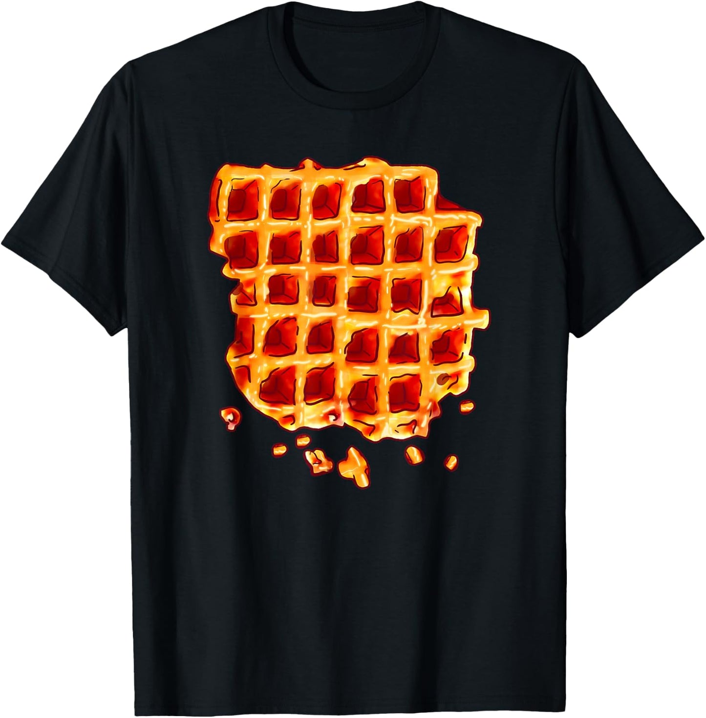 Belgian Waffle Syrup Breakfast Food Snack Waffle Lover Gift T-Shirt - T-Shirt | Black