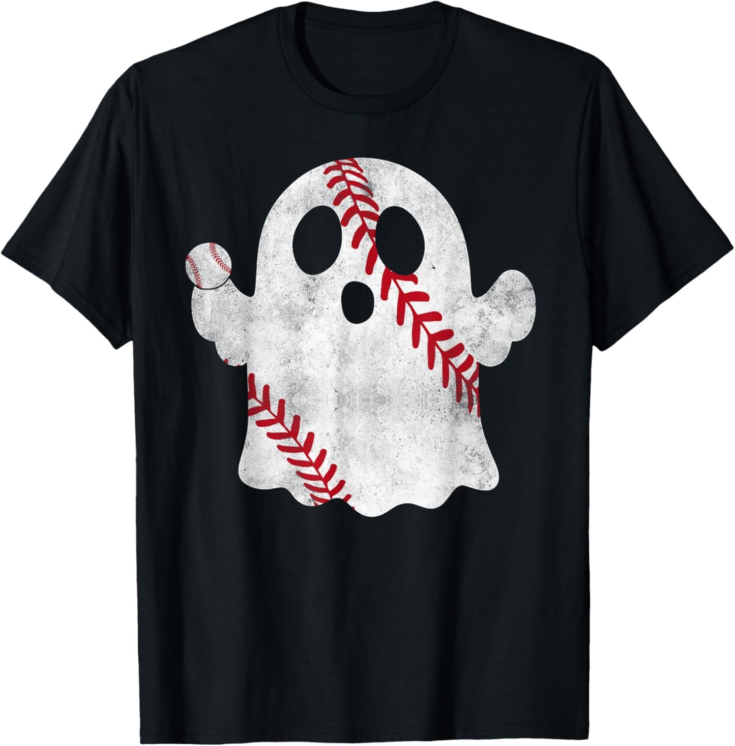 Baseball Ghost Baseball Lover Halloween Baseball Player T-Shirt - T-Shirt | Black
