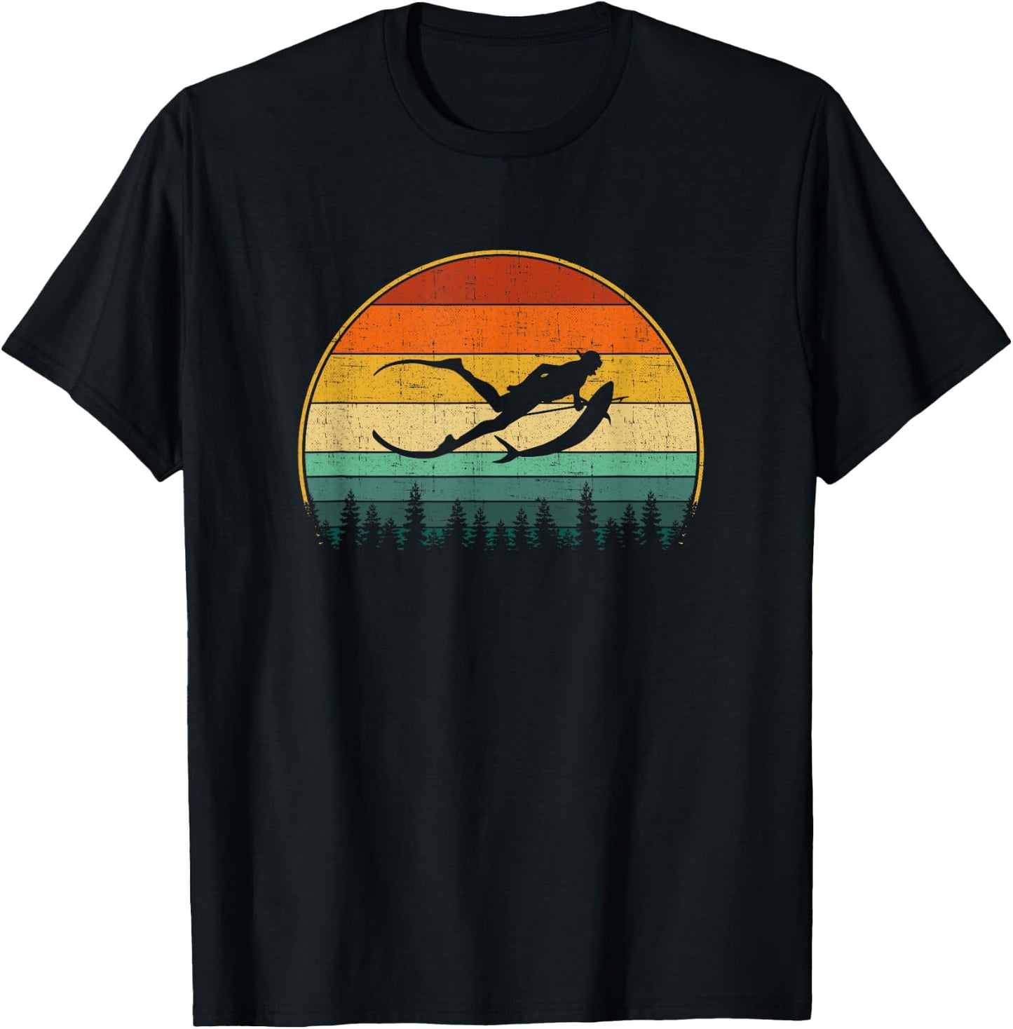 Spearfishing retro, spear fishing T-Shirt - T-Shirt | Black