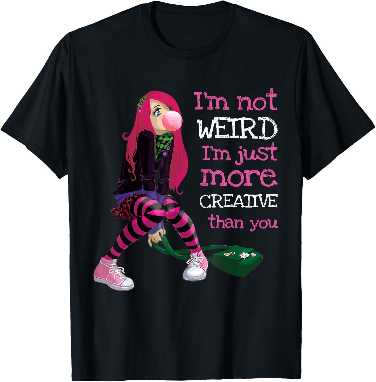 Kawaii Anime Girl Kawaii Clothes Anime Clothing Goth Girl T-Shirt - T-Shirt | Black