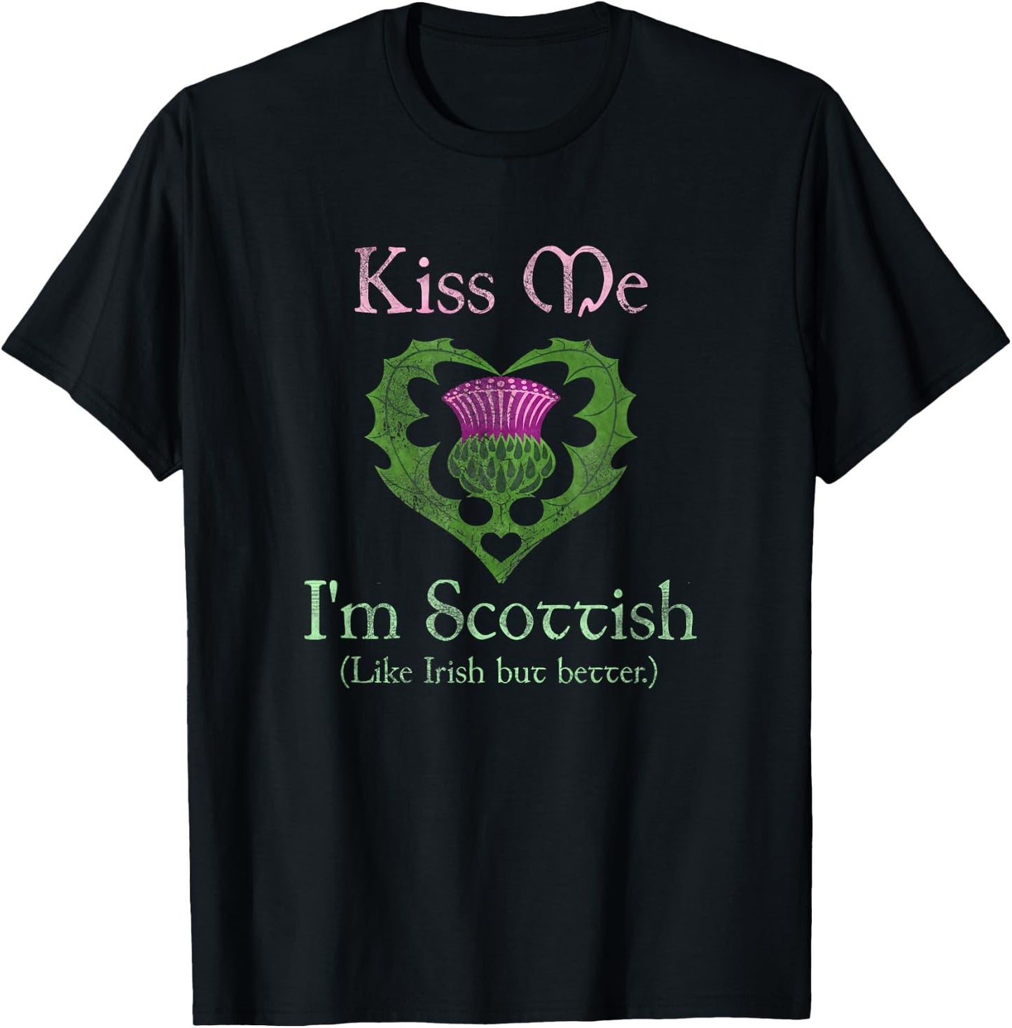 St. Patrick's Day Funny Scottish Kiss Me I'm Scottish T-Shirt - T-Shirt | Black
