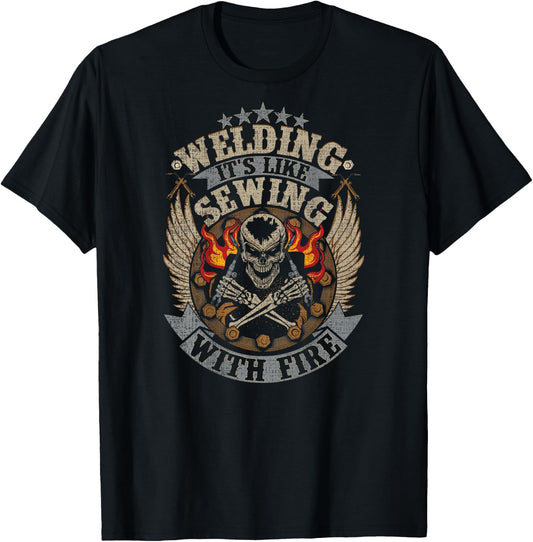 Welder Gifts Funny Welding Image On Back of T-Shirt - T-Shirt | Black