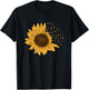 Sunflower Dragonflies Sunflower Summer Rustic Men Women Girls Kids T-Shirt - T-Shirt | Black